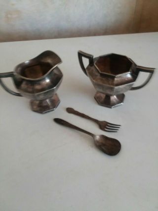 4 Sterling Silver Plated Wilcox 1951 Breakfast Tea Set Look Great Polished