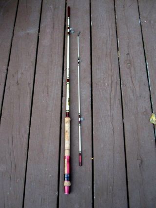 Vintage Shakespeare Wonderod 2 - Piece Fishing Rod Spinning Fiberglass Cork 6 