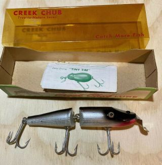Vintage Creek Chub Jointed Pikie Minnow In Silver Shiner Fishing Lure