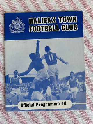 Rare 1961/62 Halifax Town V Crystal Palace 2/9/1961 Football Programme P&p