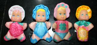 4 Vintage Lewis Galoob 1989 So Small Baby Doll Bean Bags Flower