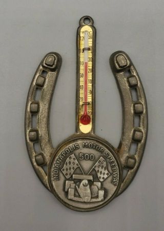 Vintage Indianapolis Motor Speedway 500 Horseshoe Thermometer 4 " Rare