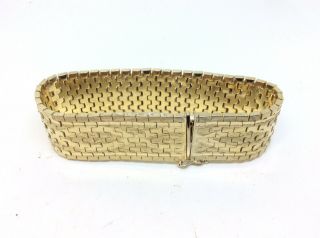 Antique Vintage 18ct Gold Plated Wide Cuff Bracelet Scrap Or Wear