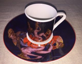Rare Manet Porcelain Coffee Cup By Pylones,  Paris,  For Expo 92 Seville