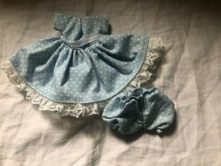 Vintage Vogue Ginny/ Muffie Doll,  Blue W/whi Poka Dots Doll Dress With Pantie