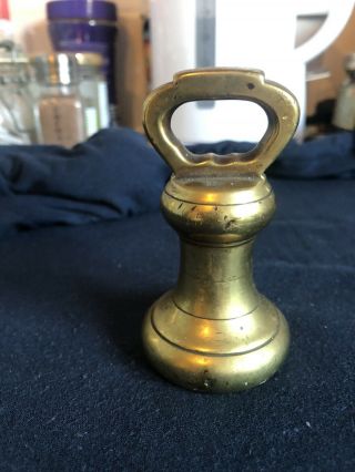 Antique Brass 1lb Bell Weight 2