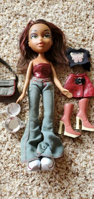 Mga Bratz Rare 2001 African American Sasha Doll With Accessories/ Boots/ Outfit
