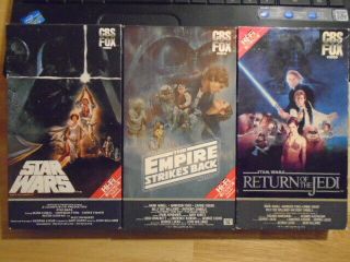 Rare Oop Star Wars 3x Vhs Film Trilogy Red Label Cbs Fox 1984 - 1986 Pressings