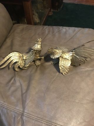 Vintage Antiques Solid Brass Fairing Roosters