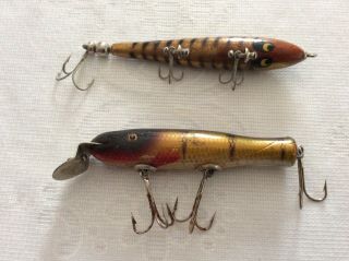 2 Vintage Fishing Lures Lucky Strike & Unknown