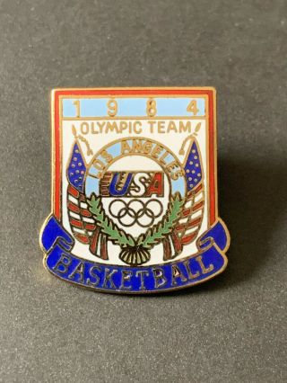 Very Rare La 1984 Olympics Pin Badge Usa Basketball Team Los Angeles