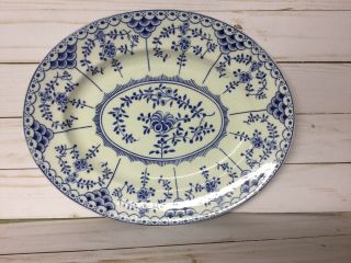 Antique Blue and White Platter Burslem England Steventon & Sons 12” 3