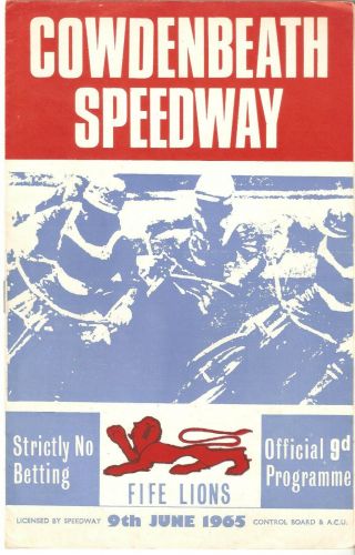 Rare Cowdenbeath Vs The Rest Speedway Programme 9th April 1965