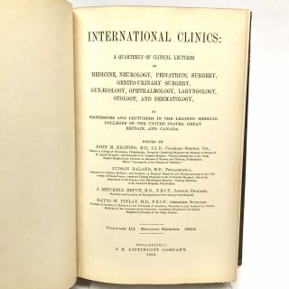 Antique Medical Books - 1892 - International Clinics Vols III & IV 3