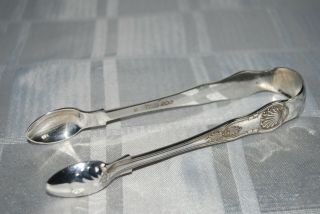Silver Plated Mappin & Webb Kings Pattern Sugar Tongs.  Very Good.  Very.