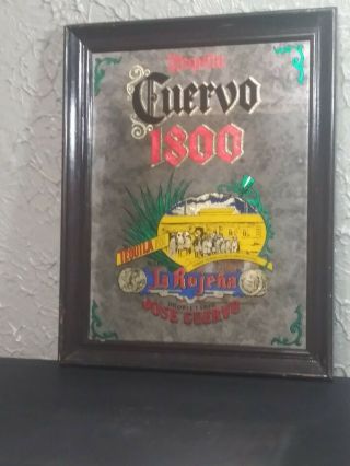 Rare Vintage 1986 Jose Cuervo 1800 Tequila Liquor Bar Pub Mirror Sign 19 " X 15 "