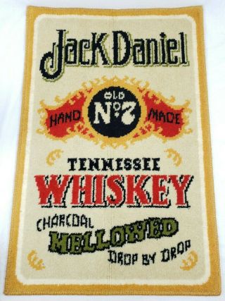 Vintage 1970s Jack Daniels Wall Rug Sign 27 " X18 " Tenessee Whisky Old No.  7 Rare
