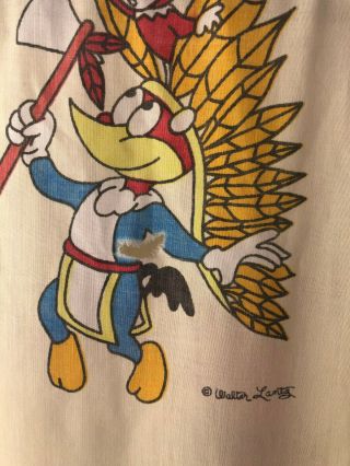Rare Vintage Woody Woodpecker Fitted Sheet Fabric Twin Tepee Totem Pole Feather 3