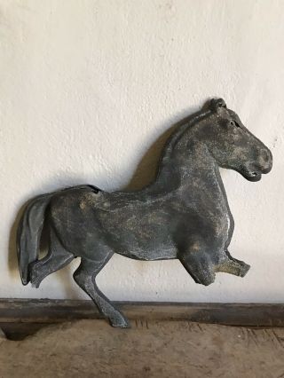 Worn Tattered Early Antique Tin Metal Horse Weathervane Fragment Aafa