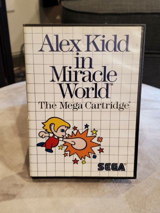 Alex Kidd In Miracle World Sms Sega Master System Game Cartridge W/ Case Rare