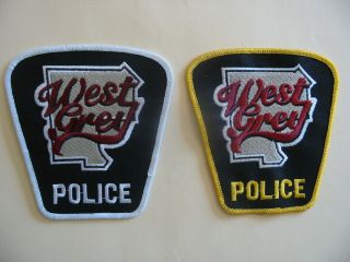 (2) Rare Old Style Patches Of The West Grey Police,  Ontario,  Canada