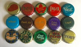 15 Different Older Micro Brewery Beer Bottle Caps Some Rare Micro Crowns