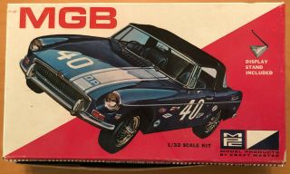 Mpc 7506 - 75 Mgb 1/32 Scale Vintage Car Model Kit W/ Display Stand Rare