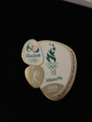 Rio Olympic Pin Badge Fivb Very Rare