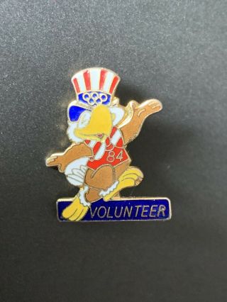 Very Rare La 1984 Olympics Pin Badge Button Volunteer Sam Mascot Los Angeles