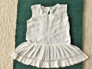 Victorian Baby Or Doll Drop Waist Dress Antique Fine White Cotton