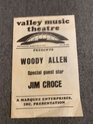 Rare 1972 Woody Allen & Jim Croce Theater Playbill Valley Music Theatre 02 - 33