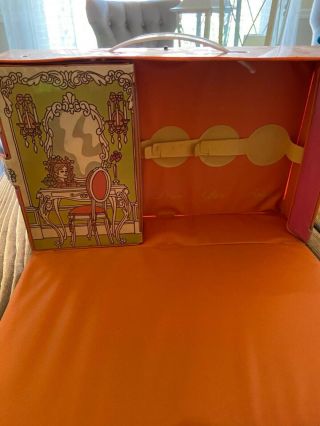 Vintage 1971 DAWN and her friends DOLL CASE Orange / Pink Topper Corp 3