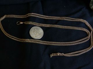 Antique Watch Chain Fob Necklace Gold Filled R.  H.  M.  Co 25.  5 " Doubled