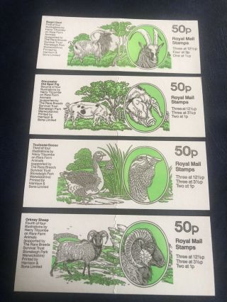 Gb Folded Booklet,  1983,  Rare Farm Animals Set Of 4,  Fb23,  Fb24,  Fb25,  Fb26