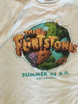 Vtg 90s Rare Single Stitch The Flinstones Movie Promo T - Shirt 1994 L