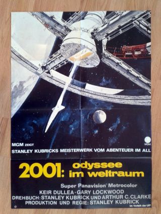 Stanley Kubrick Rare German 1 - Sheet Poster - 2001 - A Space Odyssey