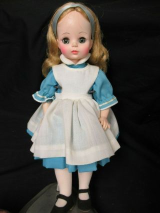 Vintage 1965 Madame Alexander Alice In Wonderland Doll & Stand