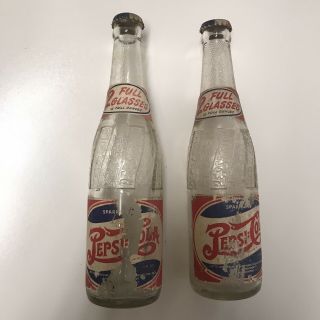Vintage Antique Pepsi Cola Soda Bottles Embossed Glass Paper Labels & Caps