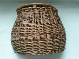 Old Fishing Creel Wicker Basket