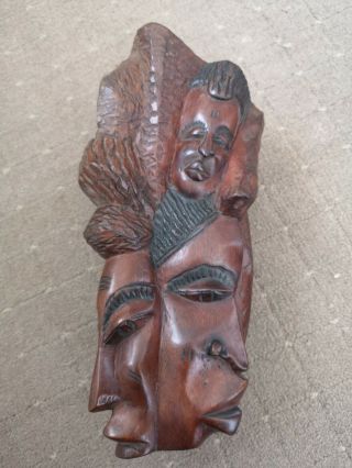 Vintage African Carved Wooden Sculpture Heavy
