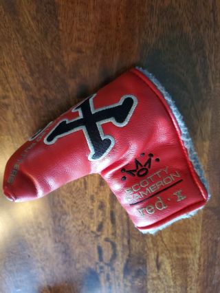 Scotty Cameron Titleist Red X Putter Headcover Cover.  Very Rare