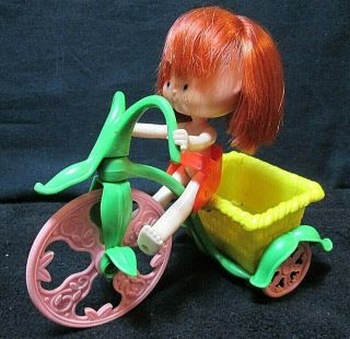 Vintage Strawberry Shortcake Doll On Trike Tricycle 1982