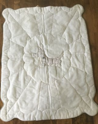 Vintage Galante Studio Nylon Baby Blanket Quilt Ivory Dog Applique Rare