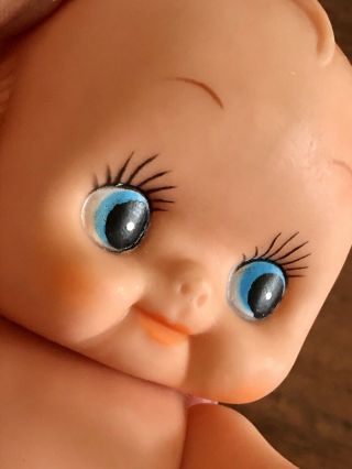 Vintage 8 " Kewpie Doll Soft Vinyl Plastic Taiwan Blue Eyes Jointed So Cute