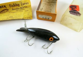 Vintage Wood Bomber Crankbait Fishing Lure W/insert,  402 Black