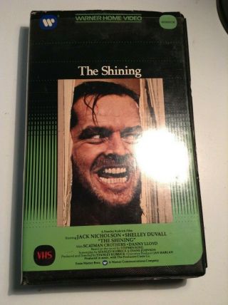 The Shining Warner Home Video Vhs Tape Clamshell Rare Horror Great