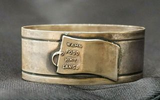 Vintage Sterling Silver 830 Sweden Silver Napkin Ring Tesi 14.  6 Grams