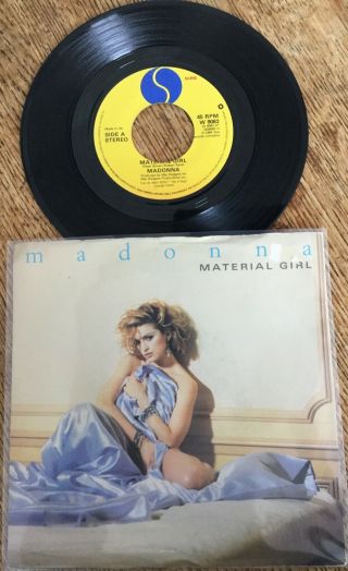 Madonna - Material Girl 7 " Rare Matt Paper Sleeve And Large Centre Hole 1985 Ex -