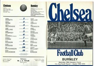 RARE Chelsea v Burnley F A CUP 1970 P&P 2