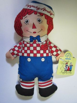 Applause Johnny Gruelle Raggedy Andy Bean Filled Doll 7 5/8 "